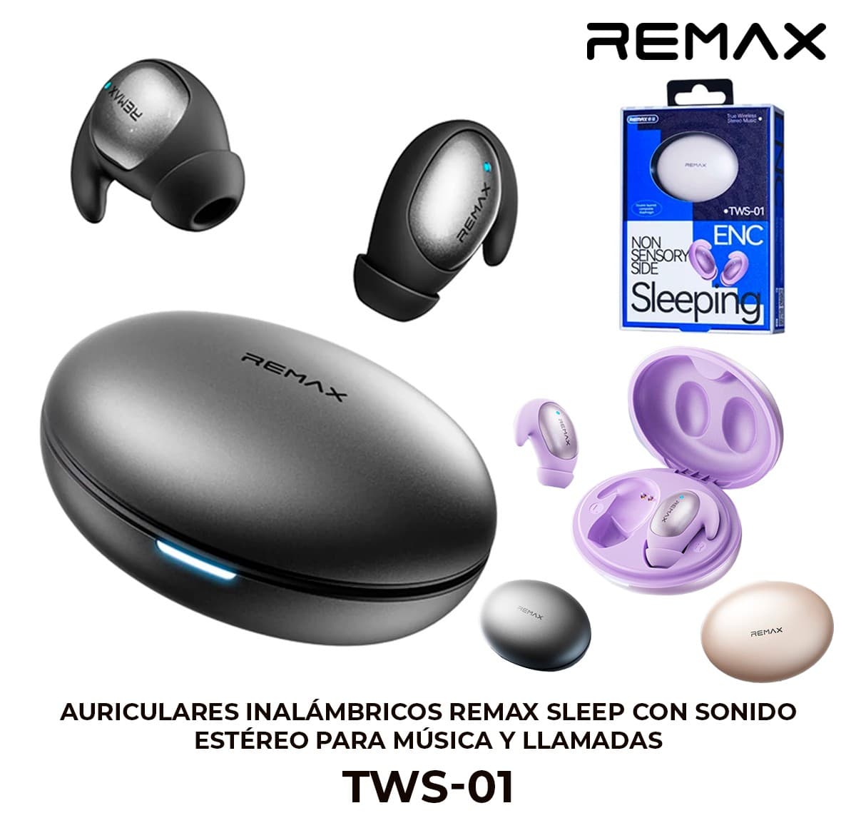 Auriculares Inalámbricos Remax Sleep con Sonido Estéreo para Música y Llamadas