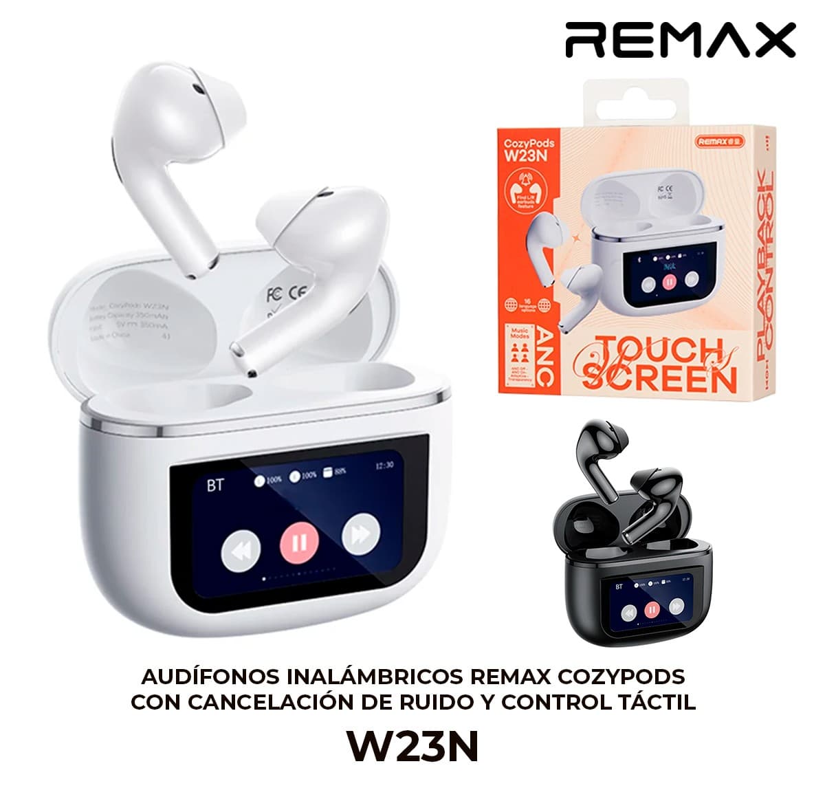 Audífonos Inalámbricos Remax CozyPods con Cancelación de Ruido y Control Táctil