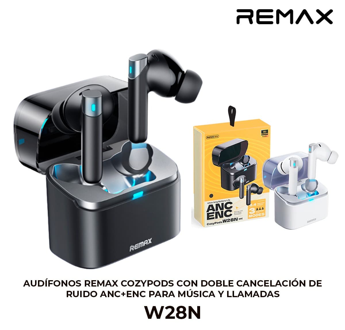 Audífonos Remax CozyPods con Doble Cancelación de Ruido ANC+ENC para Música y Llamadas
