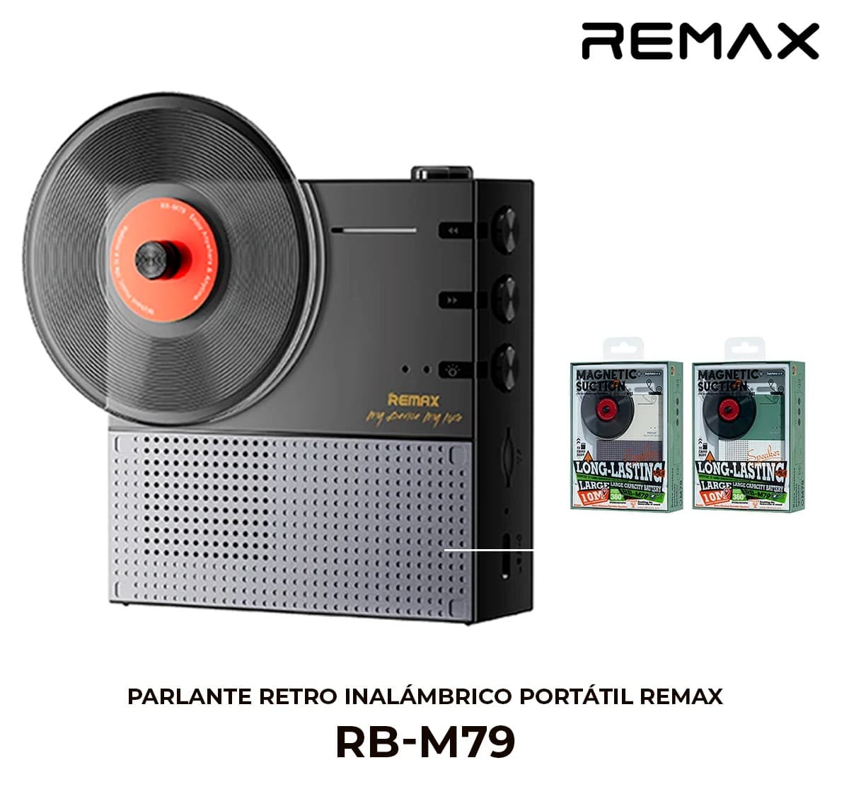 Parlante Retro Inalámbrico Portátil Remax