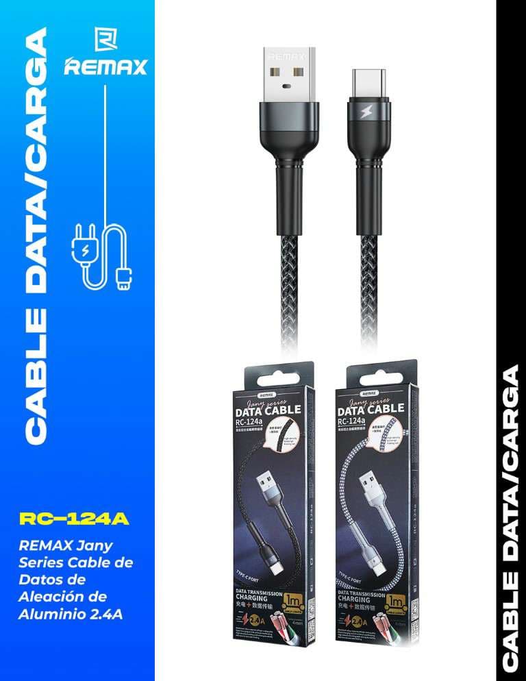 Remax Jany Series Cable de Datos de Aleación de Aluminio 2.4A (A-C)