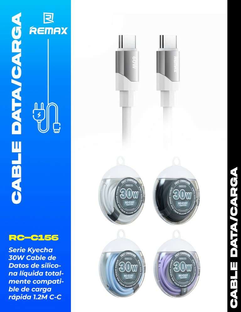 Remax Kyecha Series 30W Cable de Datos de Silicona Líquida Totalmente Compatible de Carga Rápida 1.2m (C-C)