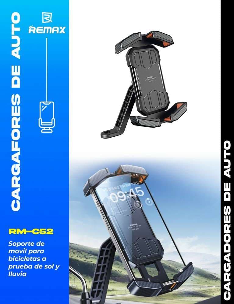 Remax Soporte de Móvil para Motocicletas a Prueba de Sol y Lluvia