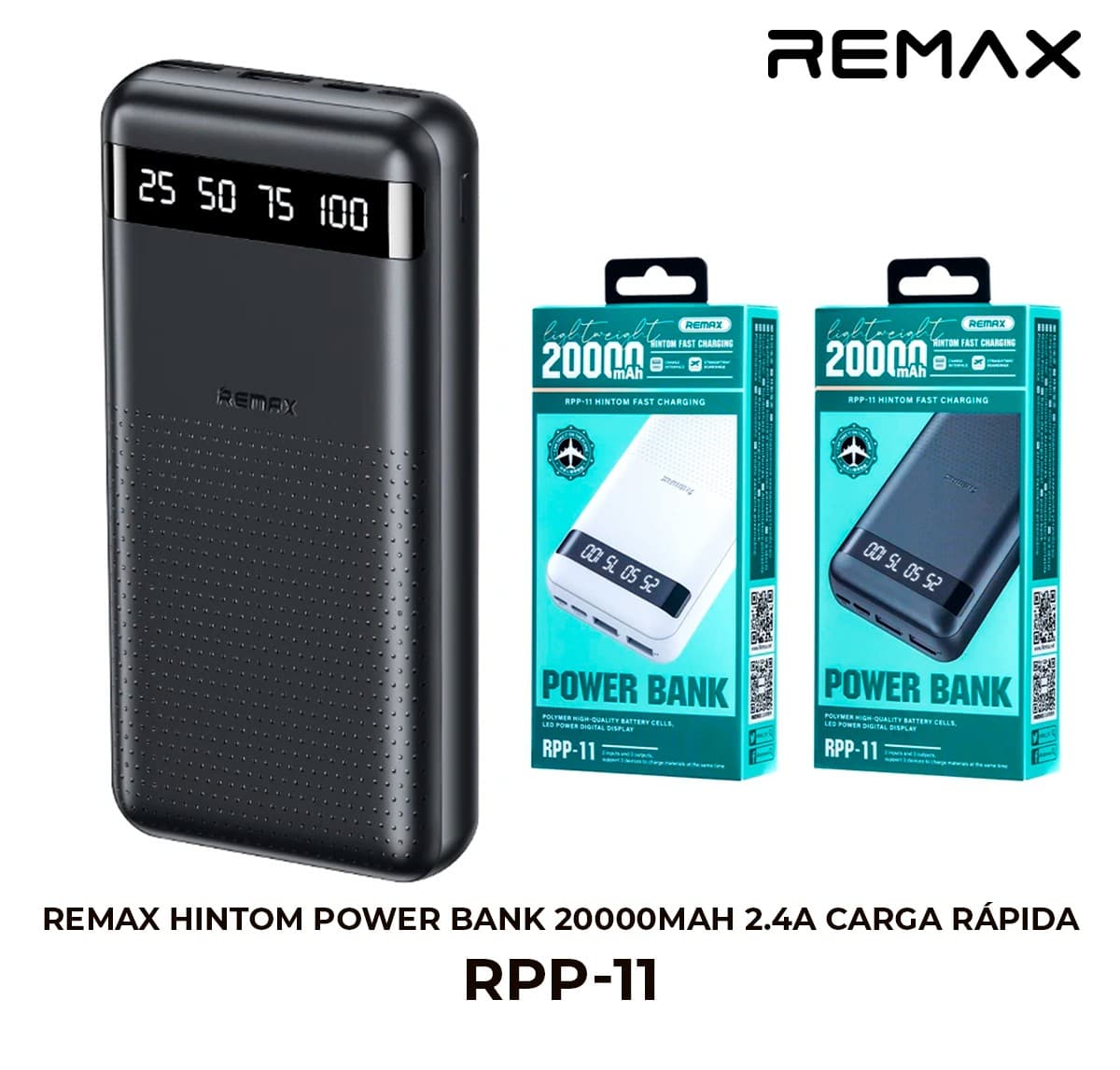 REMAX Hintom Power Bank 20000mAh 2.4A Carga Rápida